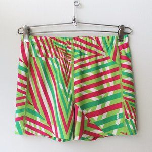 Reebok Girls Athletic Shorts/Spandex Green & Pink Gymnastics Dance Shorts Large